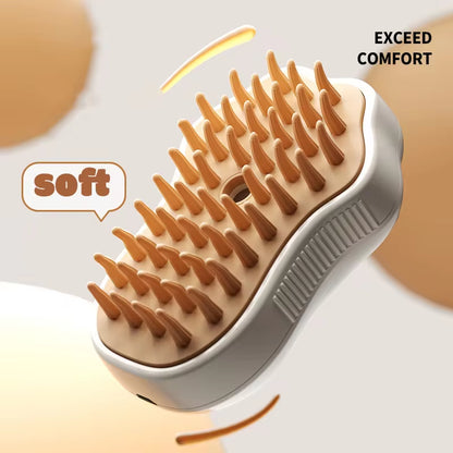 Escova a Vapor 3 Em 1 Para Cães E Gatos – Remove Pelos E Massageia