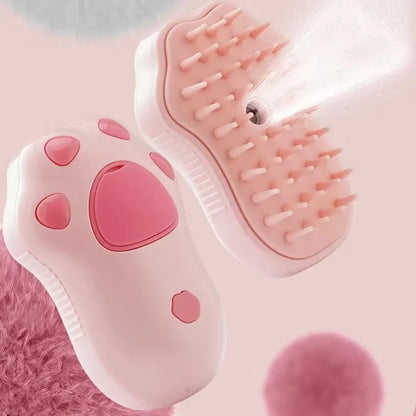 Escova a Vapor 3 Em 1 Para Cães E Gatos – Remove Pelos E Massageia
