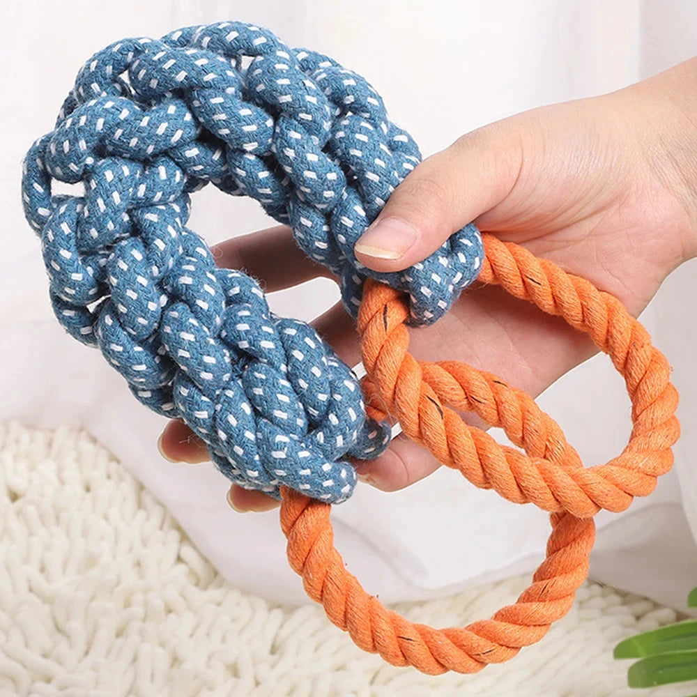 Brinquedo de corda com argola dupla para cães